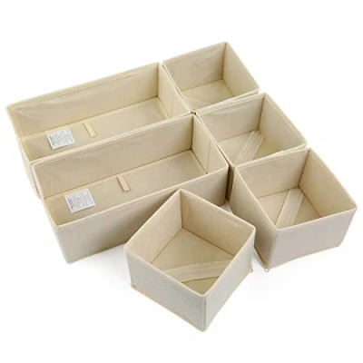Image of NEWSTYLE Wardrobe Organiser Set of 6,Drawer Organisers Dividers for Socks,Ties, Underwear,Collapsible Drawer Home ,Office, Clothing &amp; storage