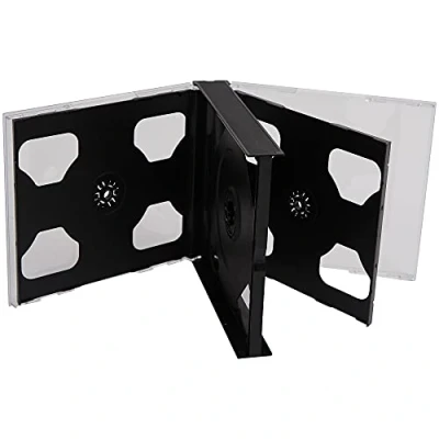 Image of 5 x CD DVD Way Jewel Cases 25mm for Disc with Black Tray /Pack by Dragon Trading®