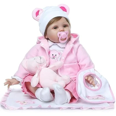 Image of ZIYIUI Reborn Dolls 22 inch 55cm Realistic Baby Soft Silicone vinyl that Looks Real Girls life Newborn Toys