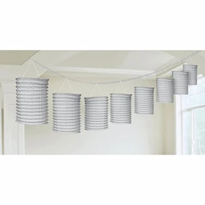 Image of Amscan 22055 18 55 Grlnd Lntrn Ppr Silver