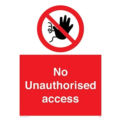 Image of Viking Signs PA5590 A3P V &quot;No Unauthorised Access&quot; Sign, Vinyl, 400 mm H x 300 W