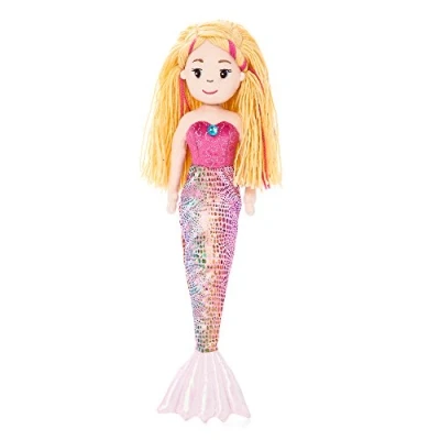 Image of AURORA Sea Sparkles 13346 Mermaid Melody Plush, Pink, 18 inch