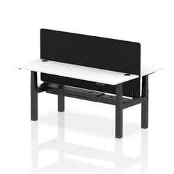 Image of Air B2B 1800x600 Adjustable 2P Bench Desk CP White/Black + Screen