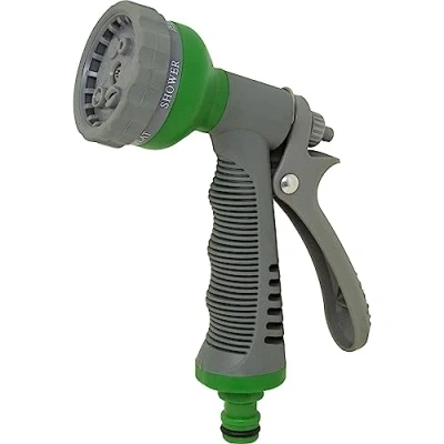 Image of 6 DIAL Garden Hose Pipe Spray Gun Soft Grip Handle Multi Pattern Water Sprayer