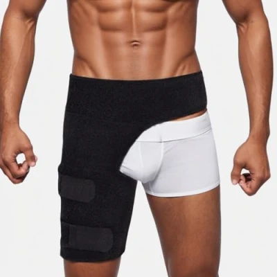 Image of Thigh Support, Hip Support Brace for Women Men Sciatica Pain Relief Groin Bandage Thigh, Hip, Hamstring, Strains, Sprains, Relief, Sciatic Nerve Pain, Adjustable Compression Wrap