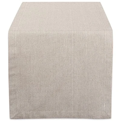 Image of DII 100% Cotton Chambray Kitchen Tabletop Collection, Table Rubber, 14x108, Stone