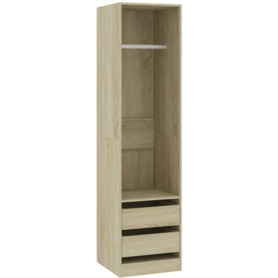 Image of vidaXL Wardrobe with Drawers, Storage Cabinet, Clothes Rack, Bedroom Furniture, Home Organizer Interior, Sonoma Oak Engineered Wood