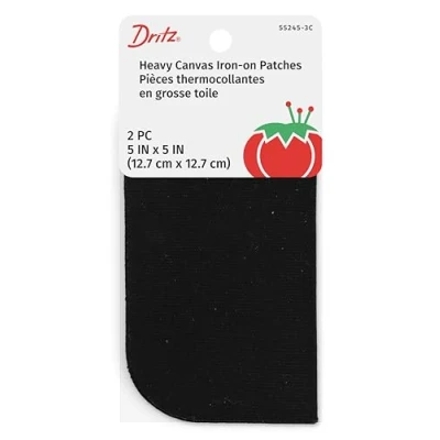Image of Dritz Heavy Canvas Iron On Patches, 5 by Inch, Black, 2