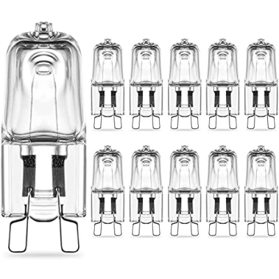 Image of RuLEDne G9 Halogen Bulbs 60 W 2800 K Warm White 750 lm Clear Capsule Bulb Dimmable, 230 V Bulb, Lamp with Socket, No Flickering, 360 Beam Angle, Pack of 10