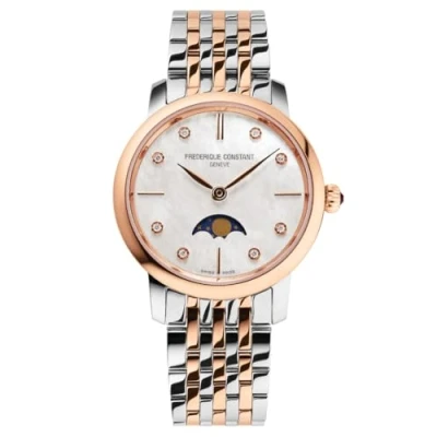 Image of Frederique Constant Frédérique Slimline Moonphase WoMens Multicolour Watch FC 206MPWD1S2B Stainless Steel (archived) One Size