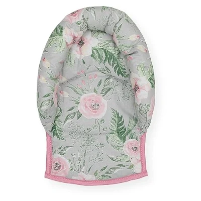 Image of OLO Baby Universal Infant Toddler car seat Stroller Head Support Pillow Cotton (Roses/Grey)