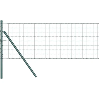 Image of vidaXL Euro Fence with 7 Posts 0.4x10 m Galvanised Steel Green