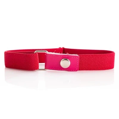 Image of Olata Children’s Stretch Elasticated Adjustable Belt with Snap Fastening, 1 6 years. Fuscia Pink