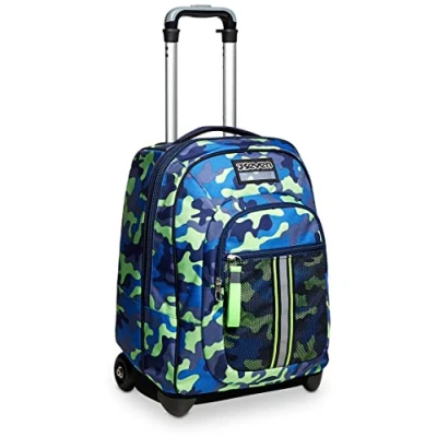 Image of Seven Rolling backpack, BLUECAMO BOY, Wheeled Book Bag, 2 in 1, Backpack + Trolley, For Teen, Girls&amp;Boys, School, Sport, Free Time, Laptop Sleeve, Italian Design, pink