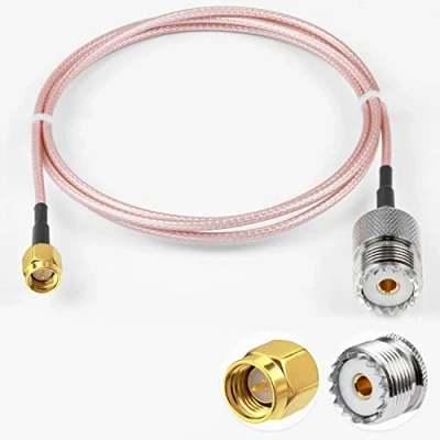 Image of Vecys SMA Male to UHF Female RF Coaxial Coax Cable SO 239 Pigtail RG316 3ft/1m for SDR UV 5R Series Handheld CB Radio Two Way Radio, Walkie Talkie