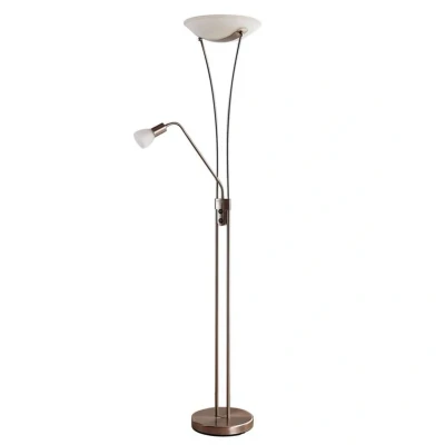Image of Lindby Felicia uplighter with reading lamp, nickel