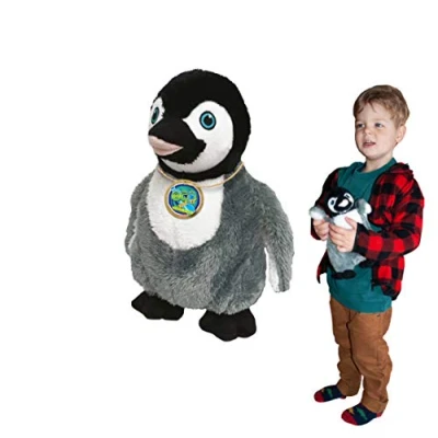 Image of EcoBuddiez Penguin from Deluxebase. Medium 20cm Soft Plush Animals made Recycled Plastic Bottles. Eco Friendly Cuddly Gift for Kids and Cute Stuffed Animal Toy Toddlers.