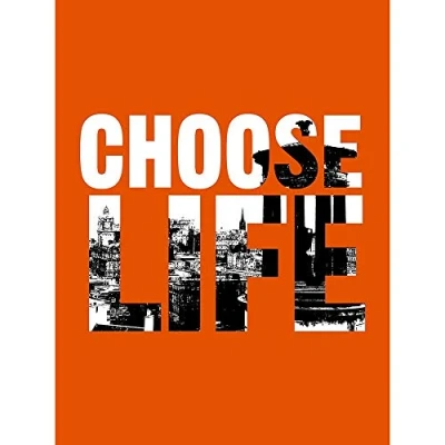 Image of Wee Blue Coo Quote Choose Life Trainspotting Edinburgh Scotland Art Print Poster Wall Decor 12X16 Inch