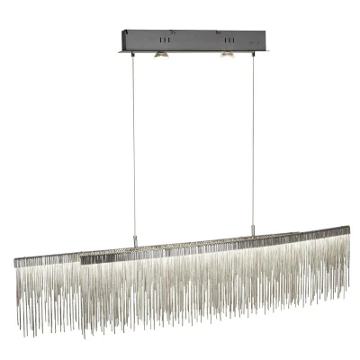 Image of Memphis LED 2 Light Ceiling Pendant Bar Satin Silver