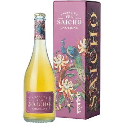 Image of Saicho Luxurious Non Alcoholic Darjeeling Sparkling Tea Notes of Mandarin, Ginger, Wood Spice &amp; Dry Tannins 750ml Bottle Gift box included