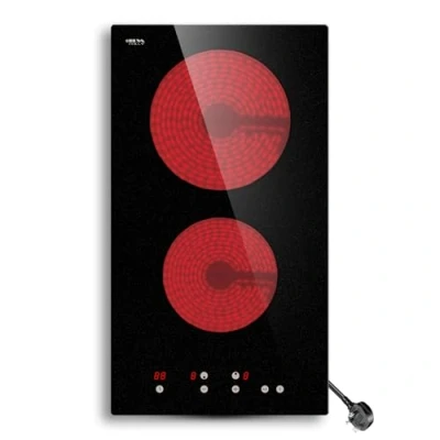 Image of STARCHARTS Ceramic Hob, Build in Electric Hob BRC2002 S with Italian Glass, 2 zones Total Power 2900W