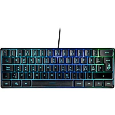 Image of Surefire Kingpin X1 60% Gaming Keyboard, Nordic, Multimedia Small &amp; Mobile, RGB Keyboard with Lighting, 25 Anti Ghosting Keys, Scandinavian Layout QWERTY
