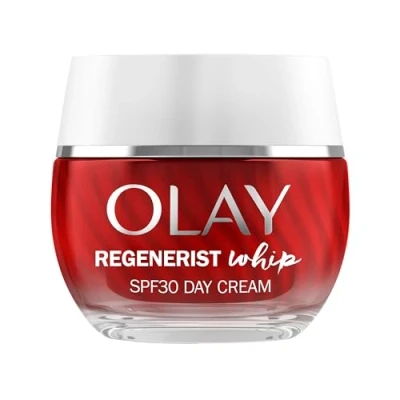 Image of Olay Regenerist Whip Light as Air Anti Ageing Moisturiser for Firmer Skin with SPF30, Hyaluronic Acid, 50 ml