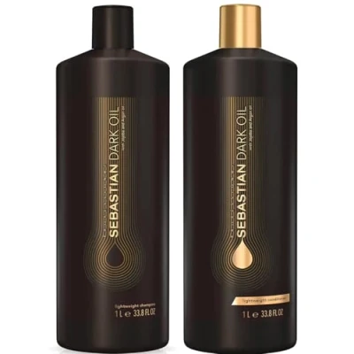 Image of Sebastian Professional Dark Oil Lightweight Shampoo Smoothen &amp; Nourish Add Natural Body For Al