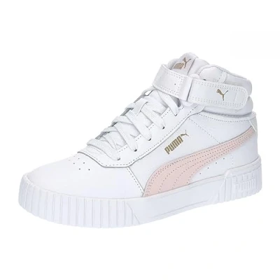 Image of Puma Women Carina 2.0 Mid Sneakers, White Frosty Pink Gold, 6.5 UK