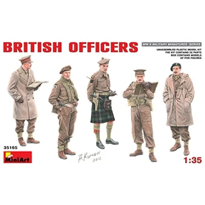 Image of MiniArt 1:35 Scale British Officers Plastic Model Kit, 13 x 6 51 millimetres