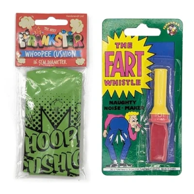 Image of ihoot Whoopee Cushion and Fart Whistle 2 in 1 Bundle Party Bag Fillers for Kids, Stocking Kids Prank Kit Boys