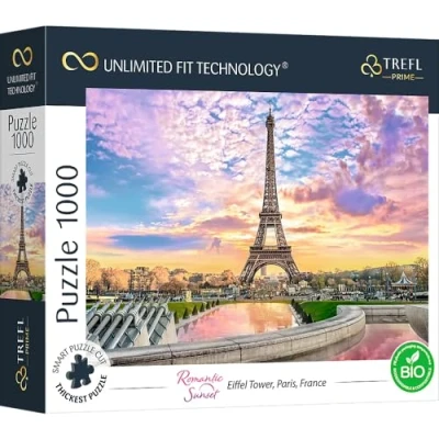 Image of Trefl 10693 1000 Elemente, Dickster Karton, BIO, Eiffelturm, Frankreich, Unterhaltung für Erwachsene und Kinder ab 12 Jahren, Puzzle Romantic Sunset: Eiffel Tower, Paris, France