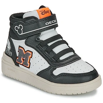 Image of Geox Disney Mickey Washiba BOY Hightop trainers for kids, Size: 9K, Black/white High quality imitation leather