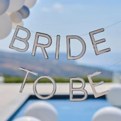 Image of Ginger Ray Silver Bride to Be Hen Party Bunting Decoration