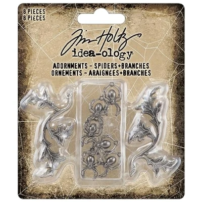 Image of Tim Holtz Adornments Spiders Branches Halloween