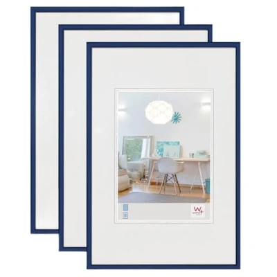 Image of walther Design Picture Frame Blue 20 x 30 cm 3 Pack, New Lifestyle Plastic KV030L3