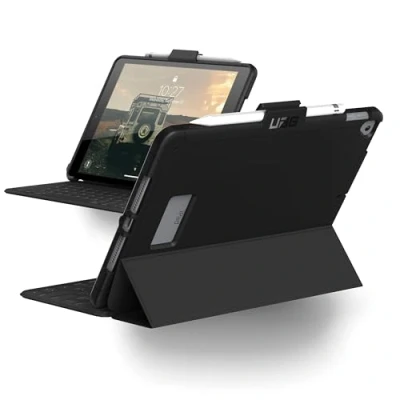 Image of URBAN ARMOR GEAR UAG iPad 10.2 inch (8th Gen, 2020) &amp; (7th 2019) Case, Scout Feather Light Rugged Military Drop Tested Protective Cover with Apple Pencil Holder, Black