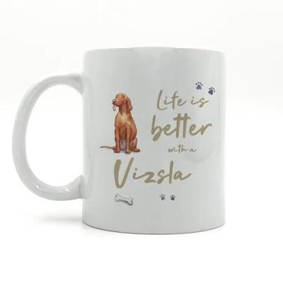 Image of Image Industry Life is Better Vizsla Ceramic Mug Dog Lovers Coffee