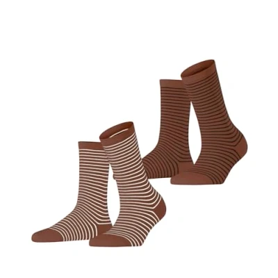 Image of ESPRIT Women&#039;s Fine Line 2 Pack W SO Cotton Patterned Pairs Socks, Multicolor (Sortiment 0080), 2.5 5
