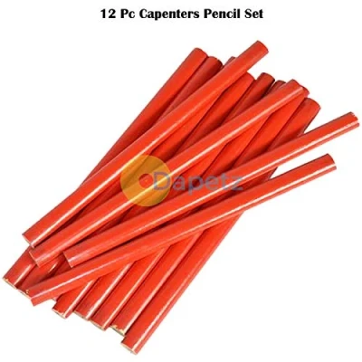 Image of Dapetz ® 12 Pcs Carpenter Pencils Joiner 18CM Medium Hard Graphite Lead Natural Wood Cased DIY Toolbox Marking for Woodwork Builders