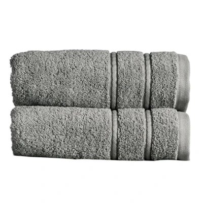 Image of Christy Antalya Hand Towels Set of 2 100% Turkish Cotton 600GSM Soft Plush Luxury Towel 50cm x 90cm Quick Dry Storm Grey