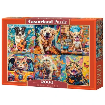 Image of Castorland 2000 Piece Jigsaw Puzzles, Choose Your Pet, Animal Jigsaw, Adult Puzzle,