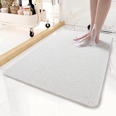 Image of MTWSJIA Bath Mat for Inside Shower, Loofah Shower Non Slip Anti Mould Antibacterial Soft PVC Bathroom Wet Areas(40X60cm)(White)