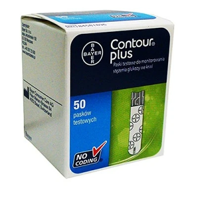 Image of Bayer Contour PLUS Diabetic Blood Glucose Test Strips 50