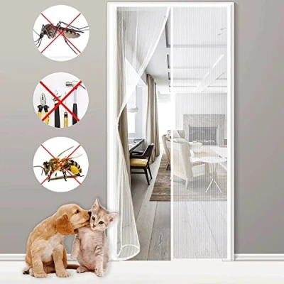 Image of Magnetic Screen Door, 110x205cm Seal Automatically Bug Net,Keeps Mosquitoes and Bugs Out,Fit for Bedroom/Kitchen/Air Conditioner Room White