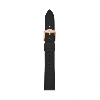 Image of Fossil LiteHide Women&#039;s Watch Strap 16 mm Black Leather S161097, Black, mm, Casual