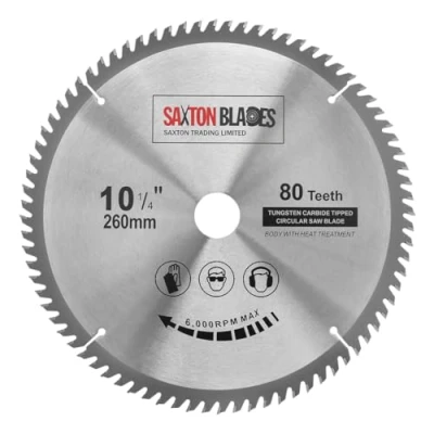 Image of TCT26080T Saxton TCT Circular Wood Saw Blade 260mm x 80T for Festool Bosch Makita Dewalt