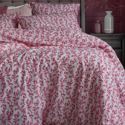 Image of LERUUM Christmas Bedding Single Duvet Cover Set Cotton Cosy Girls Kids Fuchsia Pink Cherry Quilt (Single Pink)