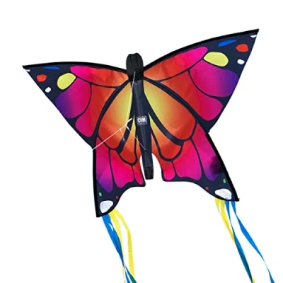 Image of CIM Butterfly kite PINK for kids 3 years and up 58x40cm including flying line with 195cm bow tails