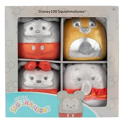 Image of Squishmallows Original 5 Inch Disney100 Winnie the Pooh, Tinker Bell, Simba &amp; Dumbo Little Sized Ultrasoft Plush